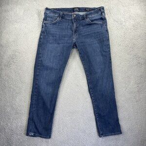 34 Heritage Jeans Mens 38x30 Blue Denim Pants Courage Straight Mid Rise Stretch